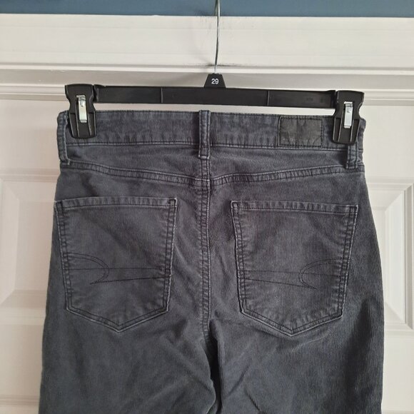 American Eagle Pants Womens 2 Gray Super Hi-Rise Flare Sailor Trouser Boho Cords - Picture 4 of 12